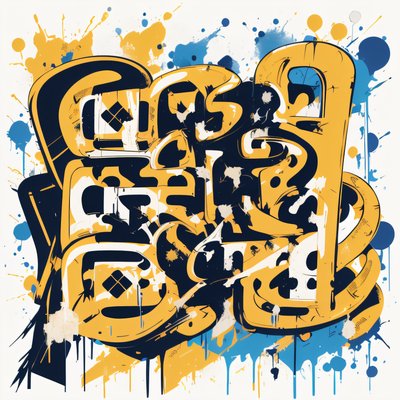 Graffiti Bubble Lettering QR Code for Apparel