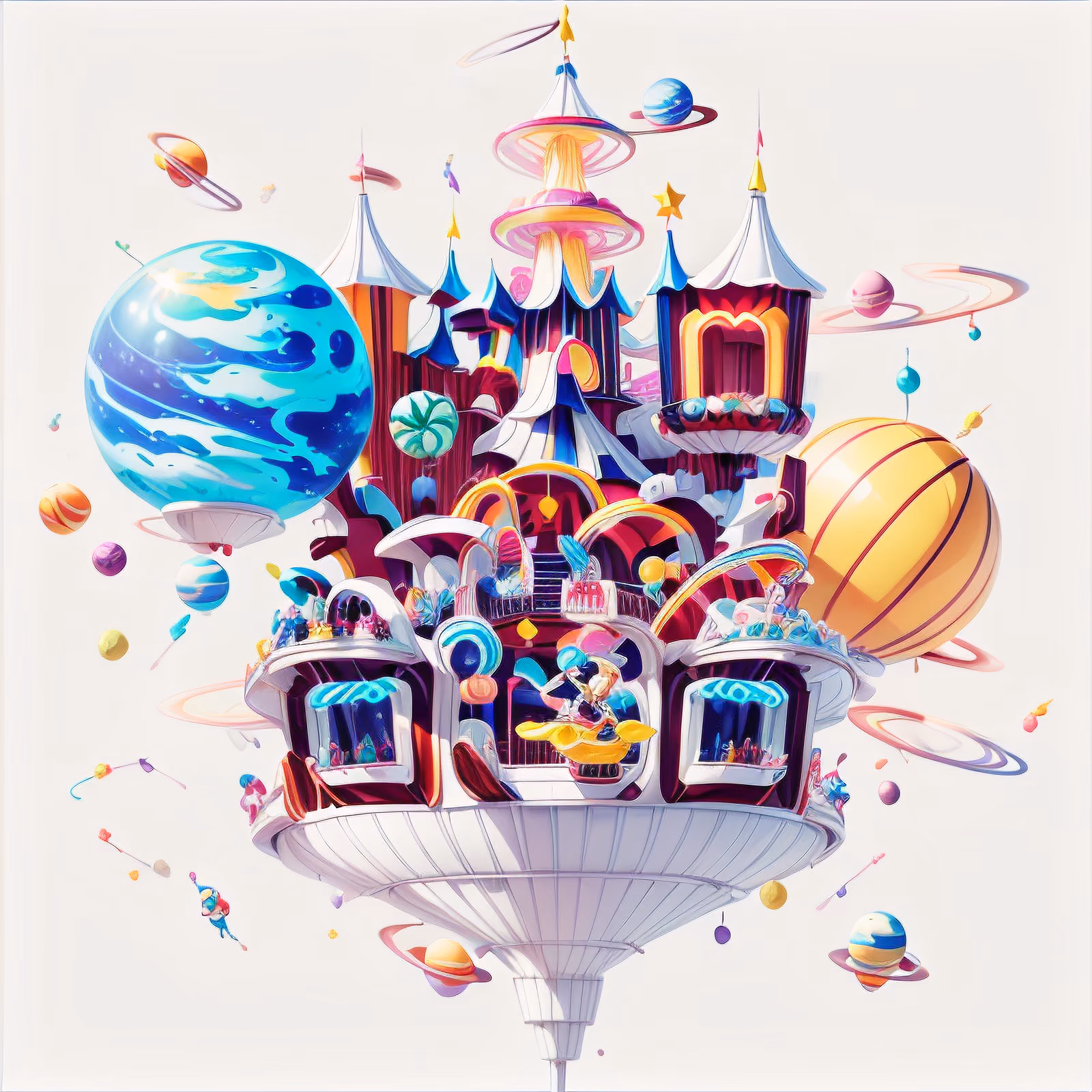 Space Amusement Park Game Art QR Code for Posters — image 1