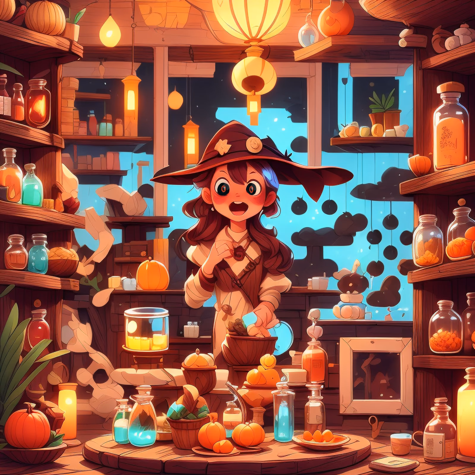 Witch Potion Shop Cartoon QR Code for Posters — image 1