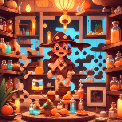 Witch Potion Shop Cartoon QR Code for Posters — image 1