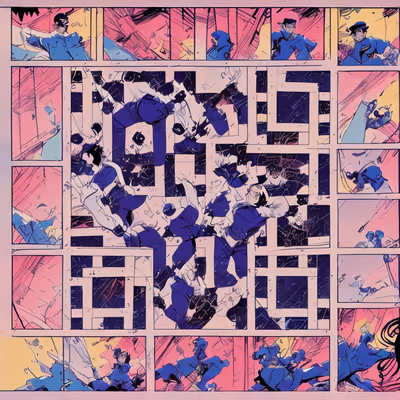 Comic Storyboard Panels Ink QR Code for Posters — image 1