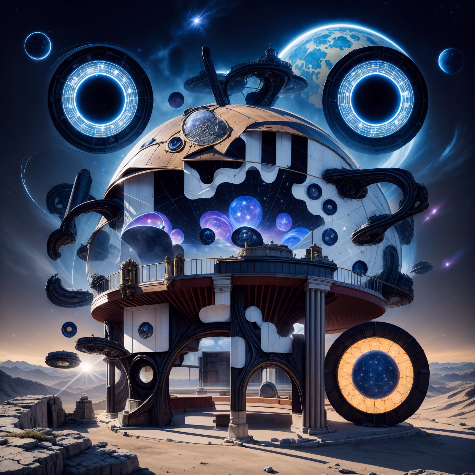 Alien Observatory Surreal Sci-Fi QR Code for Posters — image 1