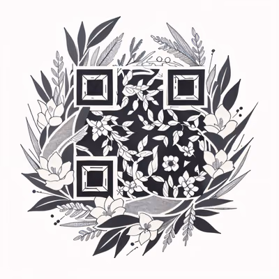 Botanical Wreath Tattoo Ink QR Code for Temporary Tattoos — image 1