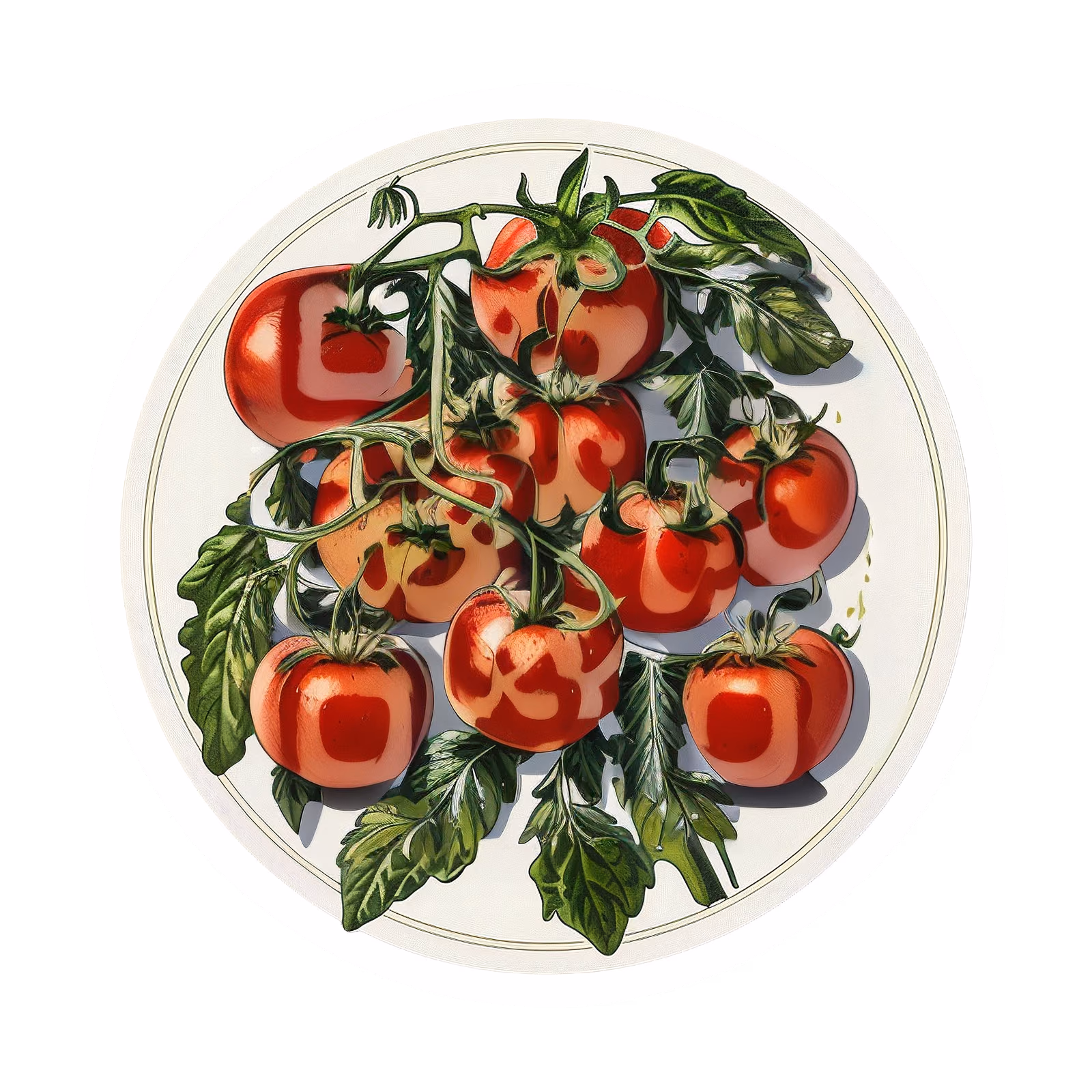 Tomato Vine Botanical Vector QR Code for Stickers — image 1