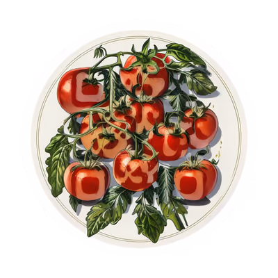 Tomato Vine Botanical Vector QR Code for Stickers — image 1