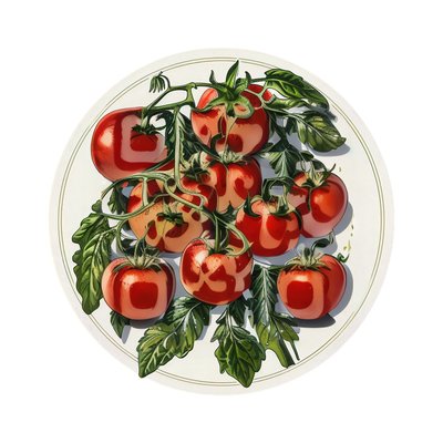 Tomato Vine Botanical Vector QR Code for Stickers