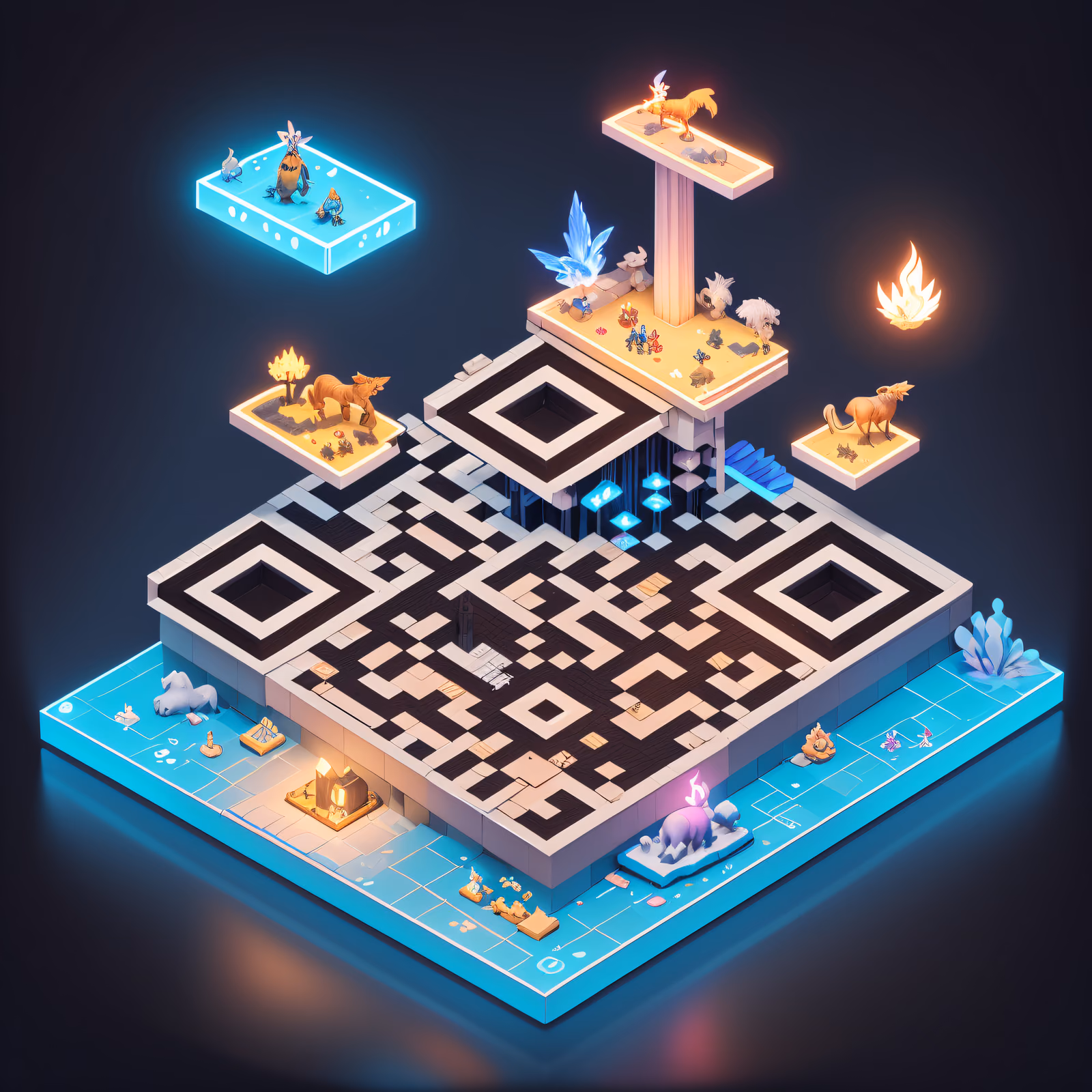 Enchanted Animal Sanctuary Isometric QR Code Art — image 1