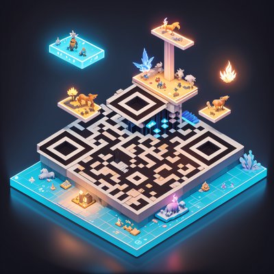 Enchanted Animal Sanctuary Isometric QR Code Art