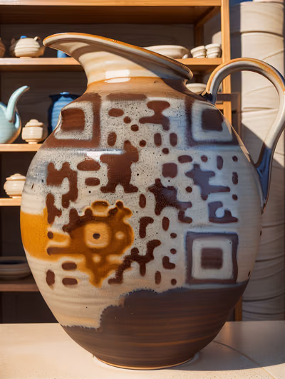 Glazed Ceramic Jug Photo QR Code Art — image 1