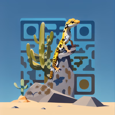 Leopard Gecko Desert Vector QR Code for Posters — image 1