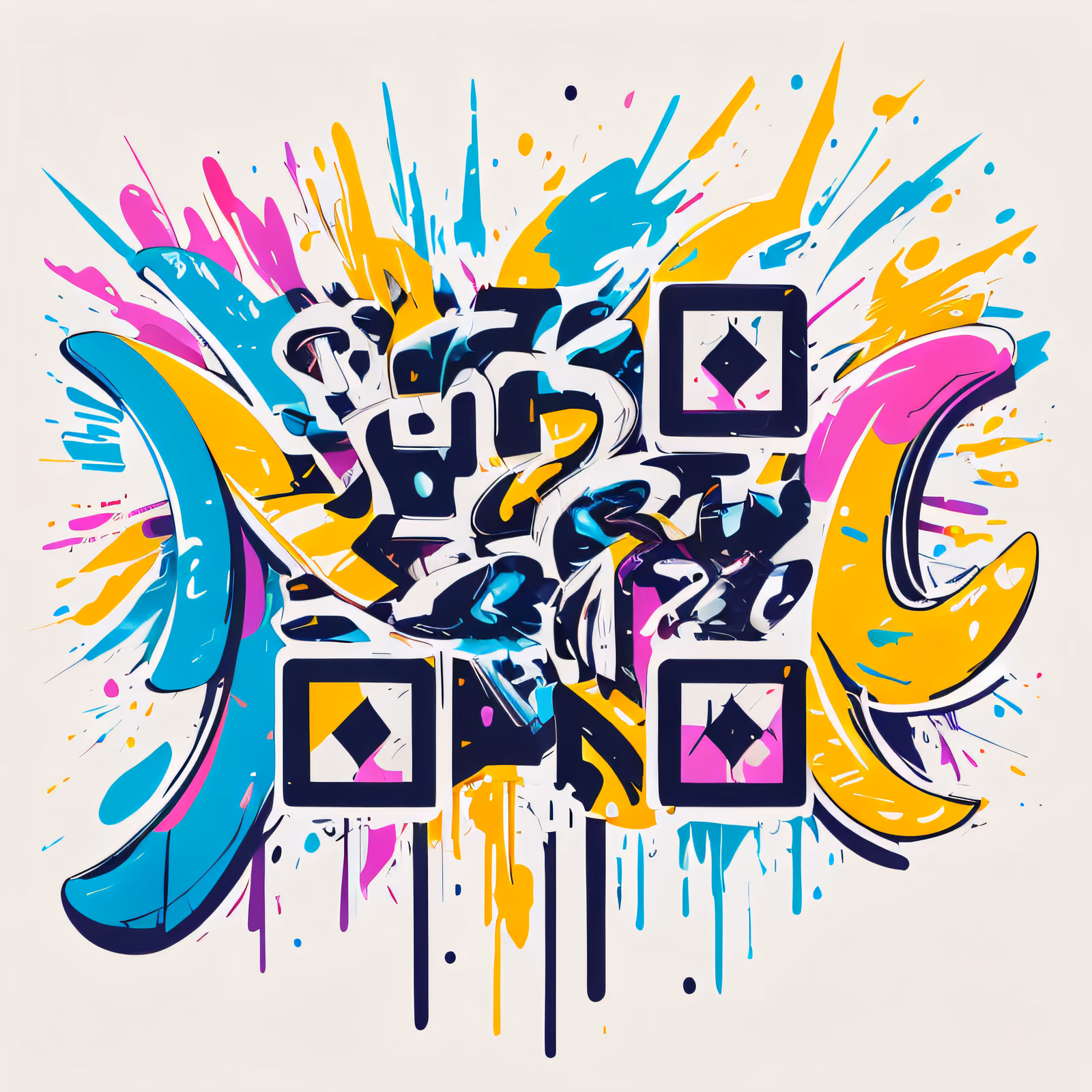 Graffiti Lettering Splatter QR Code for Apparel — image 1