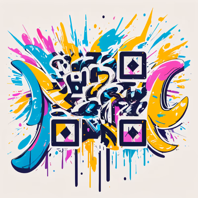 Graffiti Lettering Splatter QR Code for Apparel — image 1