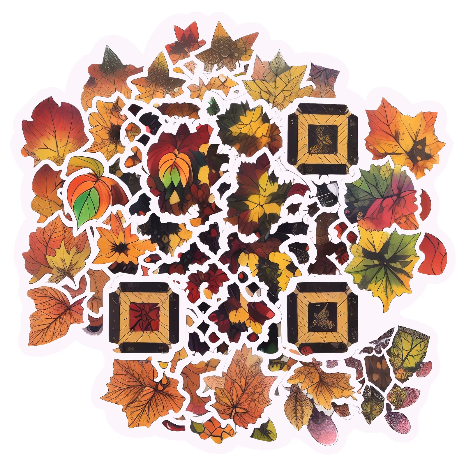 Autumn Leaves Sticker Bomb QR Code for Stickers — image 1