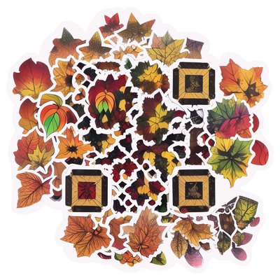 Autumn Leaves Sticker Bomb QR Code for Stickers