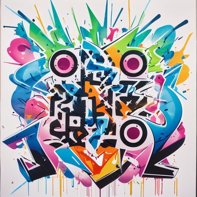 Graffiti Wildstyle Lettering Abstract QR Code for Posters