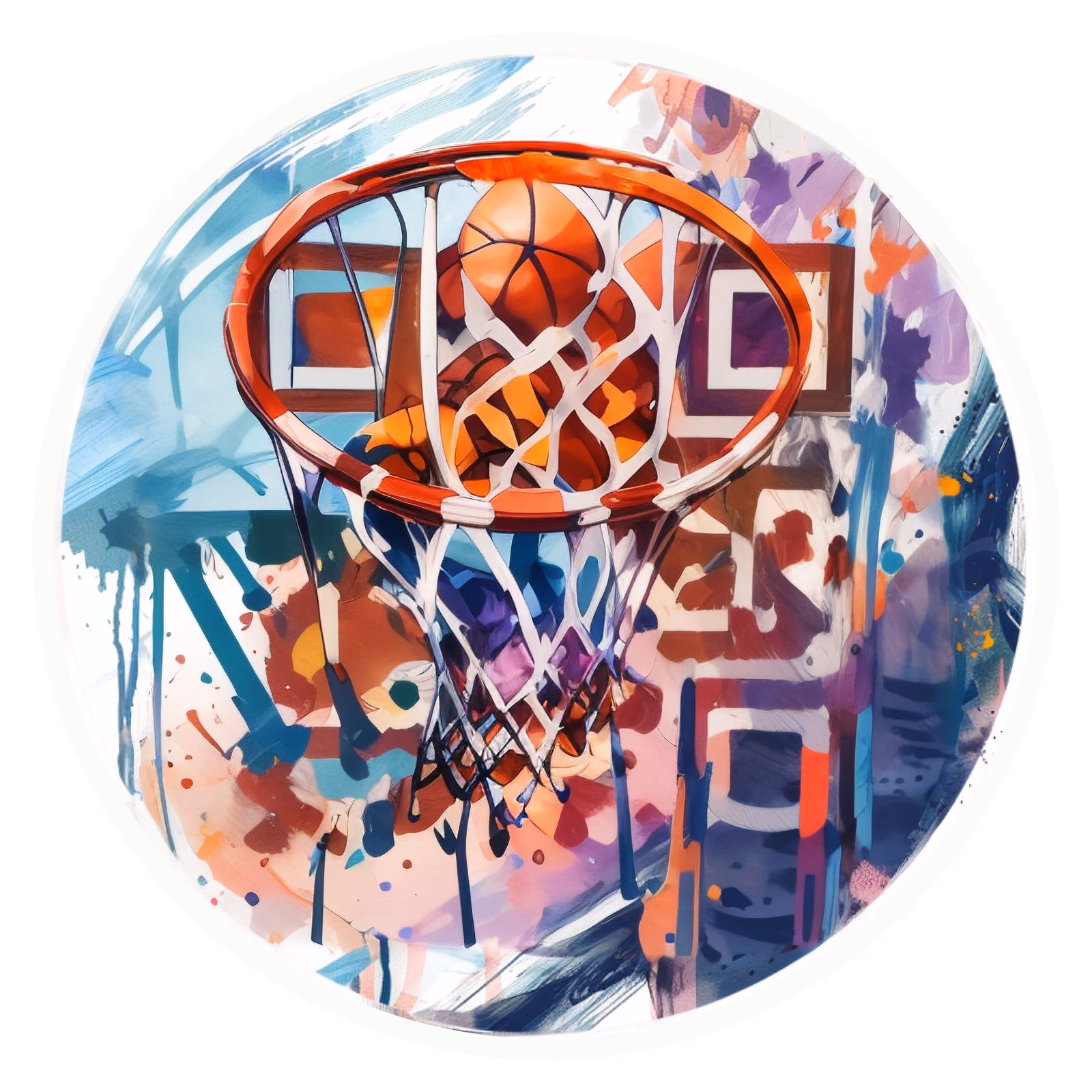 Basketball Hoop Splatter Painting QR Code for Stickers — image 1