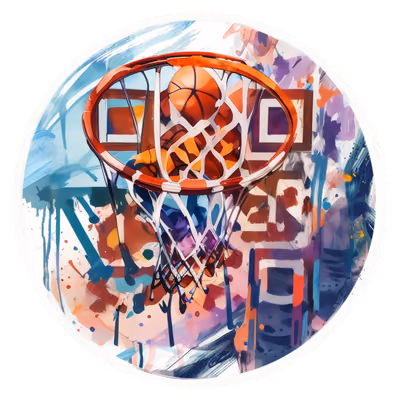 Basketball Hoop Splatter Painting QR Code for Stickers — image 1