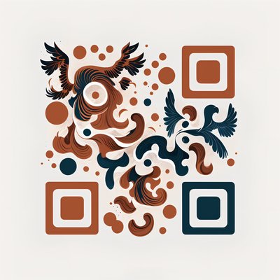 Calligraphy Phoenix Flat Vector QR Code Art