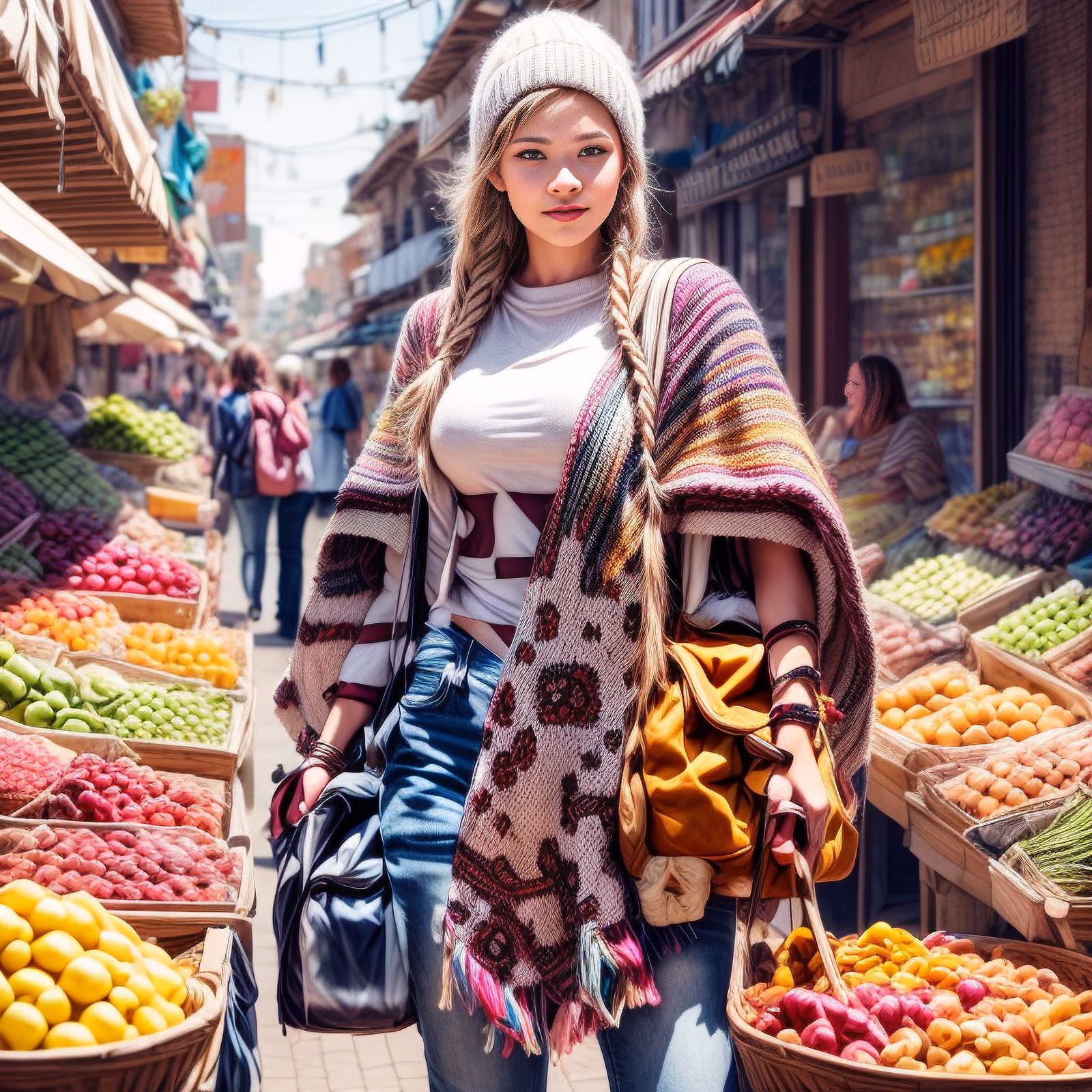 Braided Traveler Fruit Market QR Code for Posters — image 1
