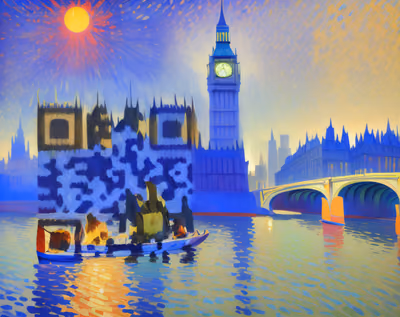 Big Ben Fauvist Painting QR Code Art — image 1