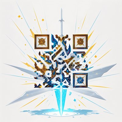 Glowing Sword Game Art QR Code for Posters