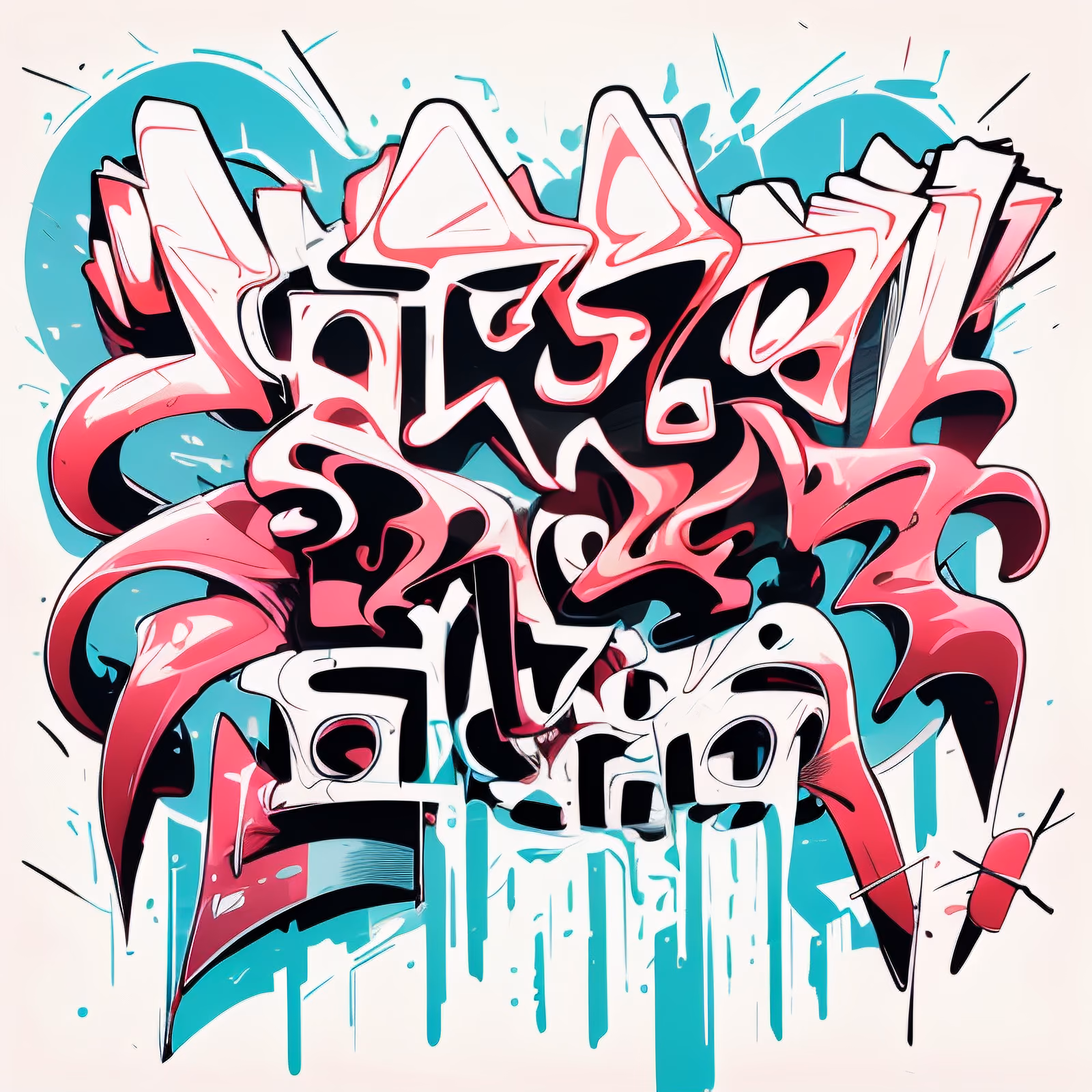 Pink Wild Style Graffiti Lettering QR Code for Apparel — image 1