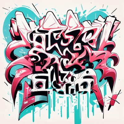 Pink Wild Style Graffiti Lettering QR Code for Apparel