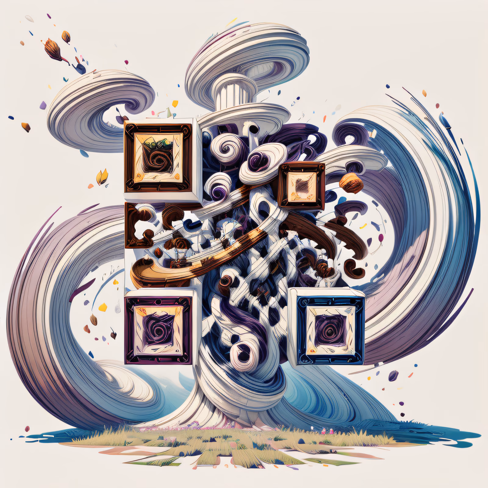 Вихревое спиральное дерево: объёмный 3D QR-код для постеров — изображение 1