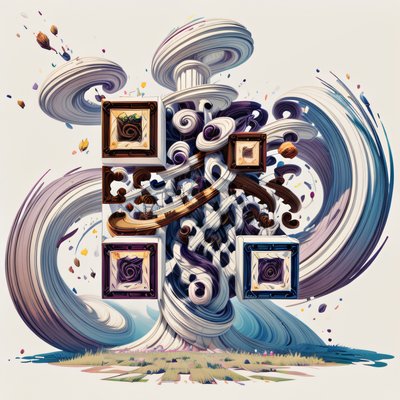 Swirling Spiral Tree 3D QR Code for Posters