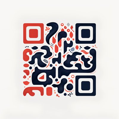 Calligraphic Brush Doodle Vector QR Code for Posters