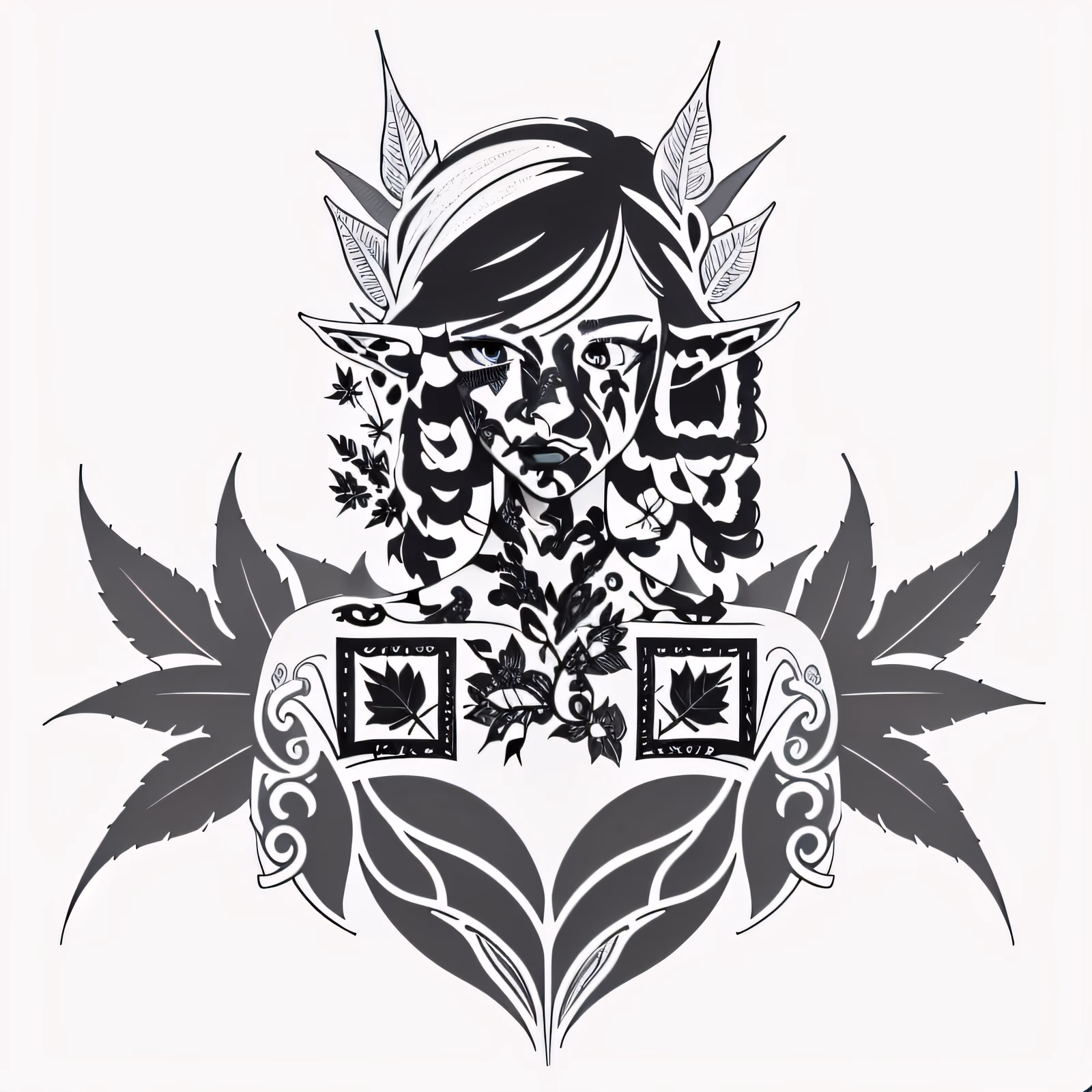 Forest Elf Leaf Armor Tattoo QR Code for Temporary Tattoos — image 1