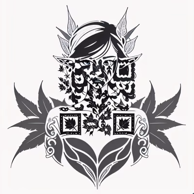 Forest Elf Leaf Armor Tattoo QR Code for Temporary Tattoos — image 1