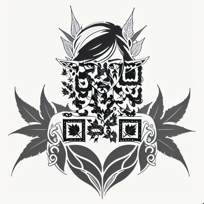 Forest Elf Leaf Armor Tattoo QR Code for Temporary Tattoos