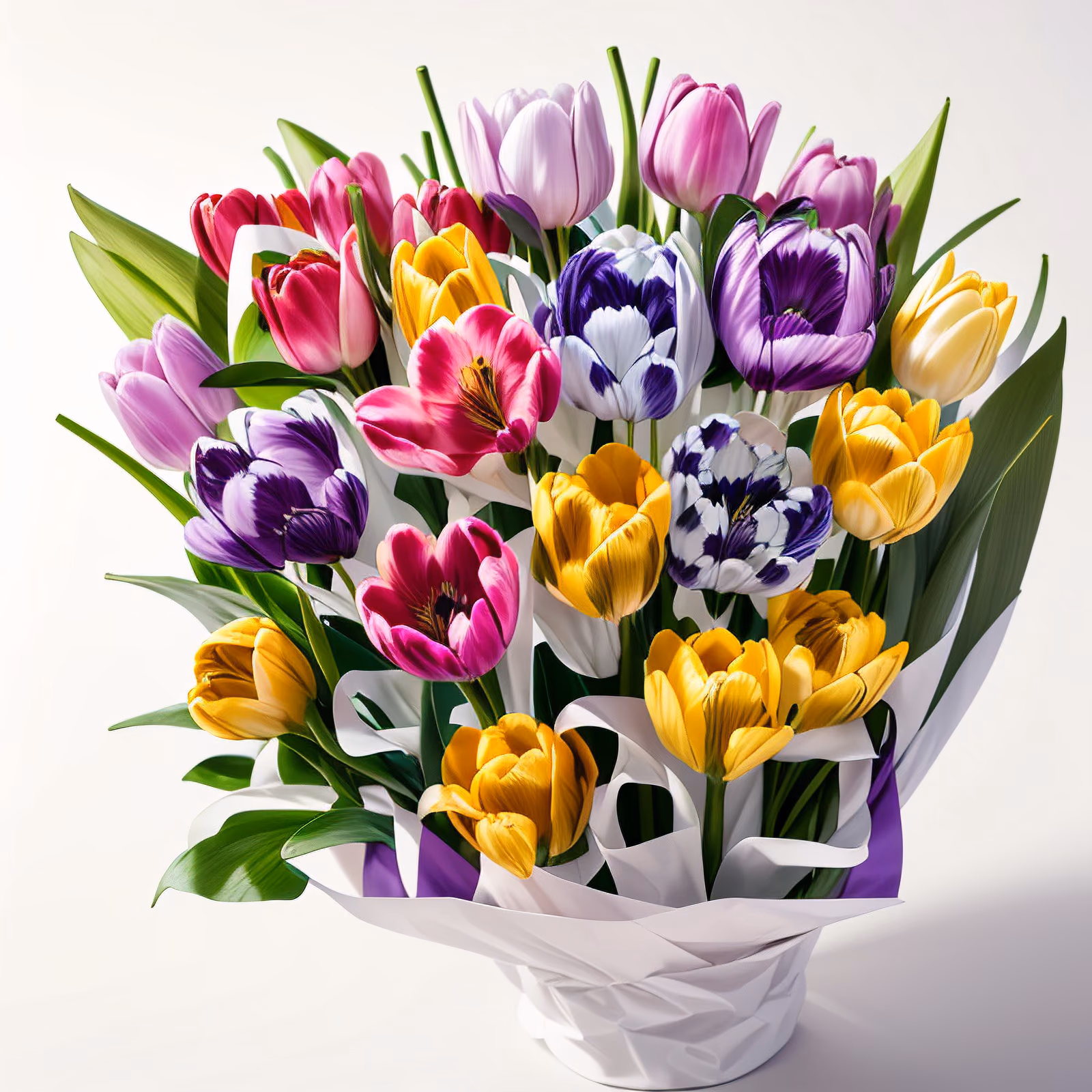 Colorful Tulip Bouquet Photo QR Code for Greeting Cards — image 1