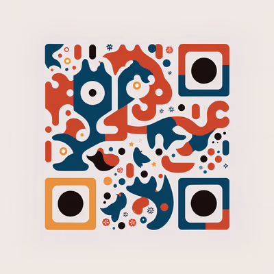 Abstract Blob Shapes Flat Vector QR Code for Posters — image 1