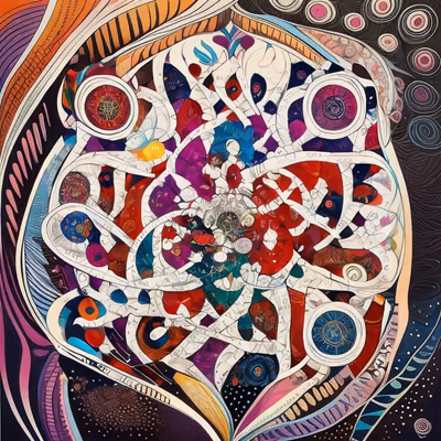 Colorful Ribbon Mandala QR Code Art — image 1