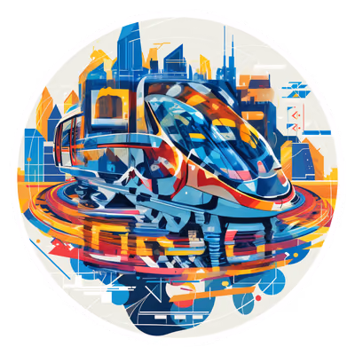 Футуристический монорельс: векторный QR-код для стикеров — изображение 1
