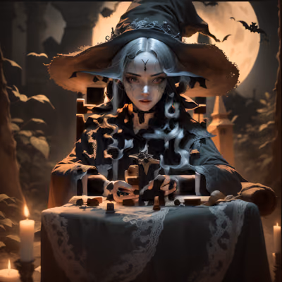 Ведьма в лунном свете, готика: QR-код для постеров — изображение 1