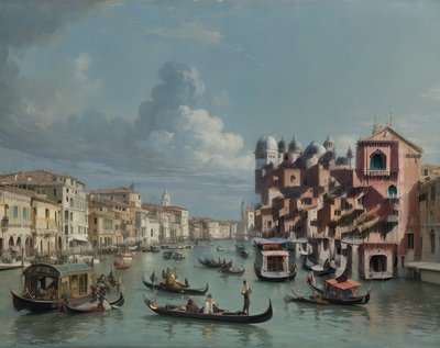 Venice Grand Canal Oil Painting Boat QR Code Art