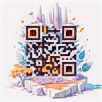 Fantasy Bark Tower Game Art QR Code for Posters — image 1