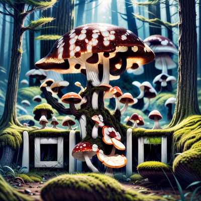 Spotted Mushroom Forest Fantasy QR Code Art — image 1