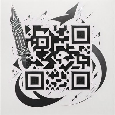 Nordic Rune Hammer Ink Tattoo QR Code for Temporary Tattoos