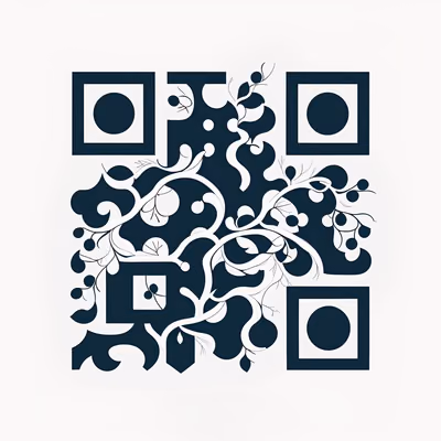 Branch and Vine Flat Vector QR Code for Business Cards — image 1