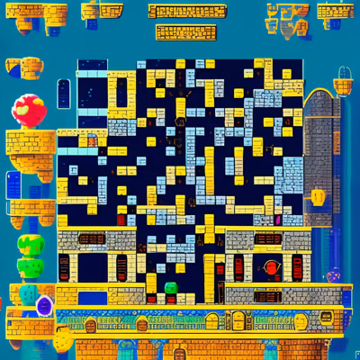 Пиксельный замок, уровень игры, QR-код для постеров — изображение 1