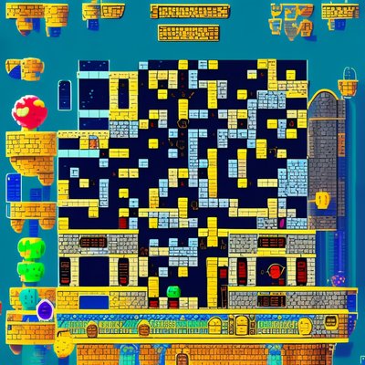 Pixel Castle Game Level QR Code for Posters