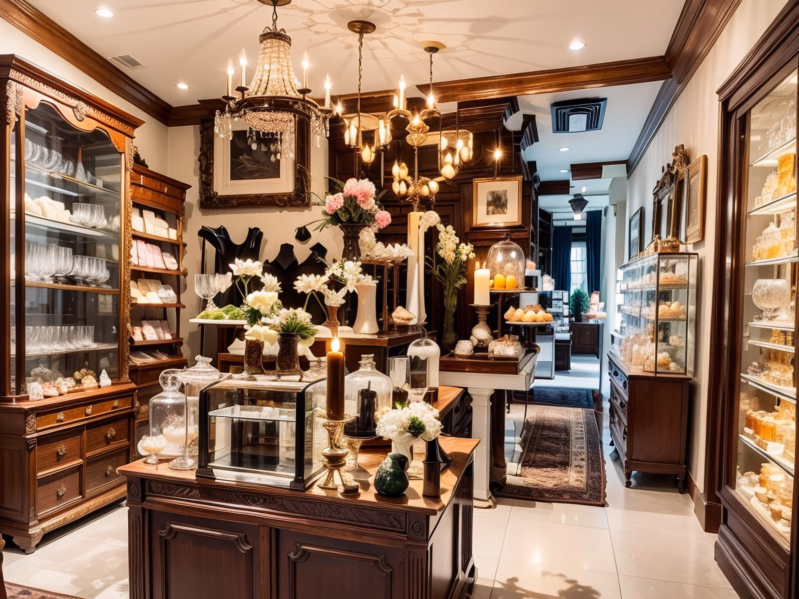 Antique Boutique Interior Photorealistic QR Code for Storefront Displays — image 1