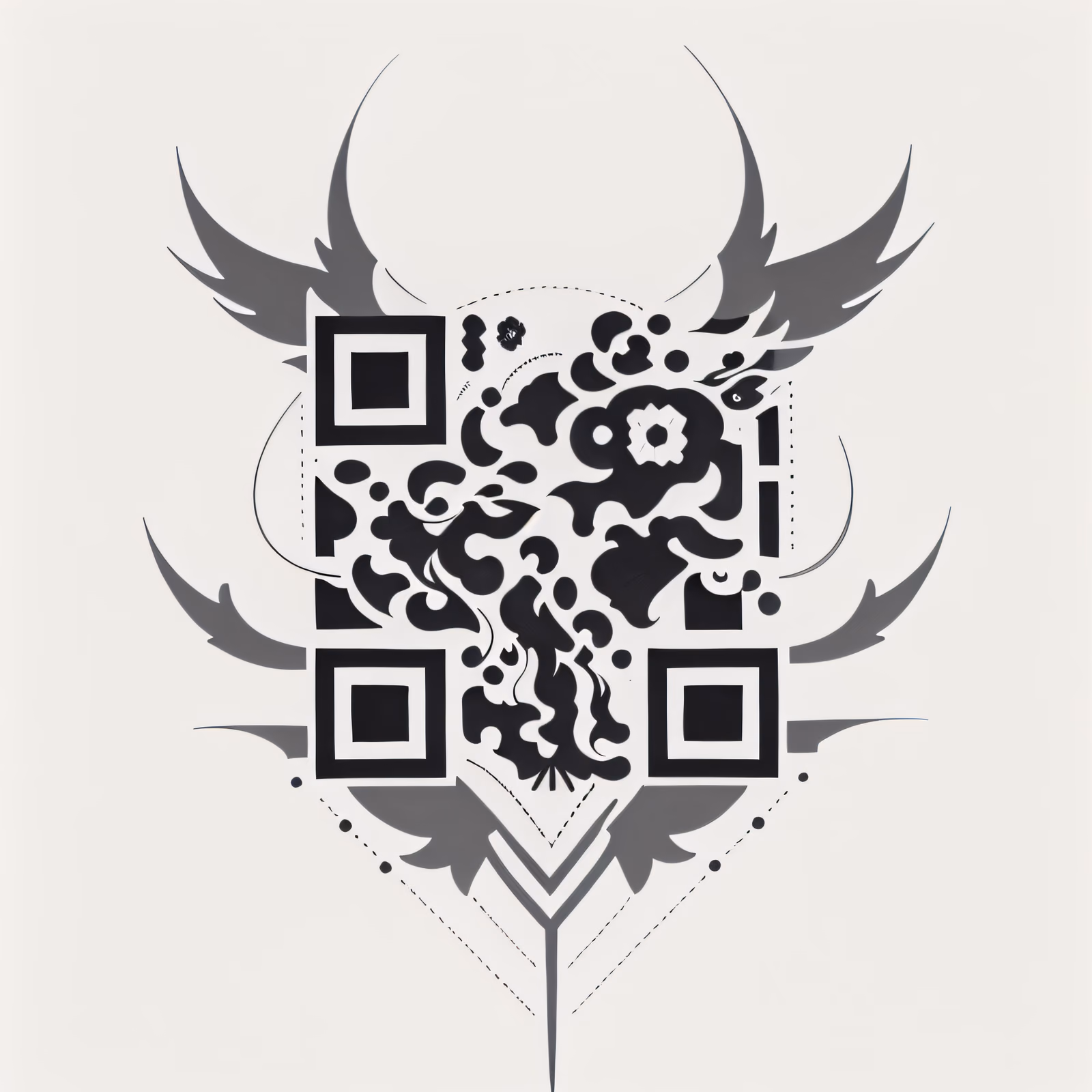 Tribal Ornament Tattoo QR Code for Temporary Tattoos — image 1