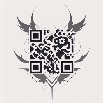 Tribal Ornament Tattoo QR Code for Temporary Tattoos — image 1