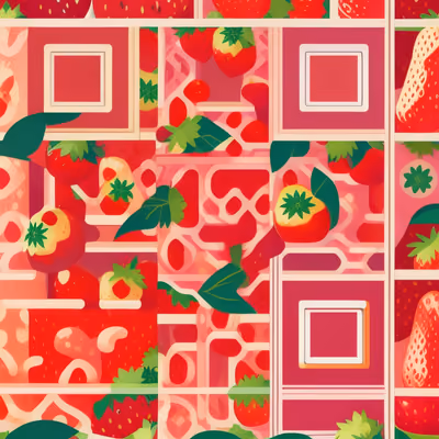 Strawberry Vector Pattern QR Code for Packaging — image 1