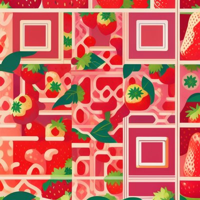 Strawberry Vector Pattern QR Code for Packaging